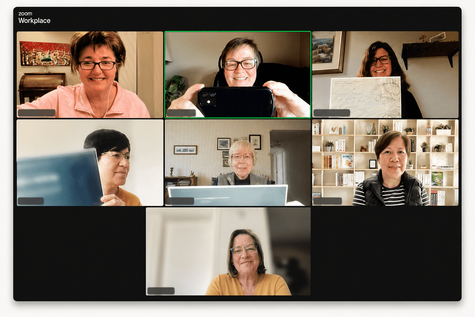 An SDLC cohort gathered for a monthly Zoom meeting